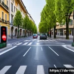 Home 22 해외에서의 자동차 운전 방법 - A detailed street scene in a European city showcasing diverse traffic signs and signals: German “rec...